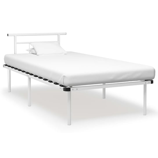 vidaXL Rama łóżka, biała, metalowa, 100 x 200 cm vidaXL