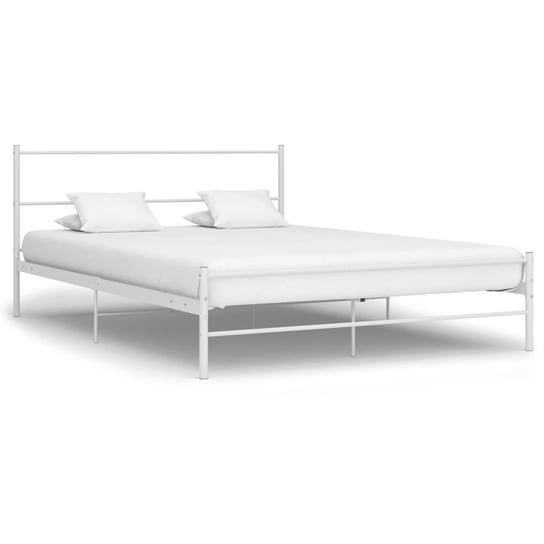 vidaXL Rama łóżka, biała, metalowa, 120 x 200 cm vidaXL