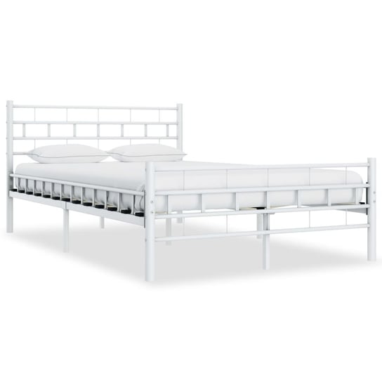 vidaXL Rama łóżka, biała, metalowa, 120 x 200 cm vidaXL