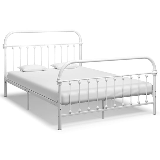 vidaXL Rama łóżka, biała, metalowa, 160 x 200 cm vidaXL