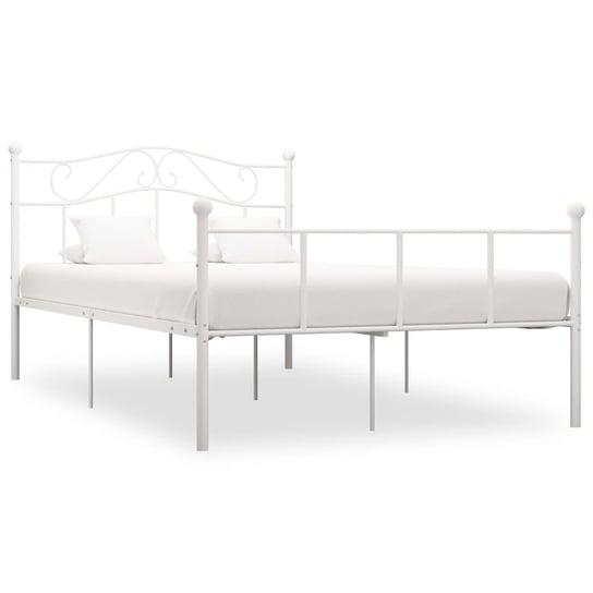 vidaXL Rama łóżka, biała, metalowa, 160 x 200 cm vidaXL