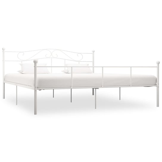 vidaXL Rama łóżka, biała, metalowa, 180 x 200 cm vidaXL