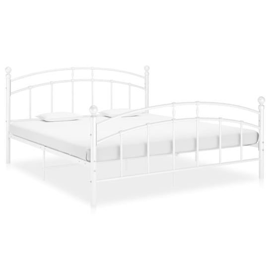 vidaXL Rama łóżka, biała, metalowa, 200 x 200 cm vidaXL