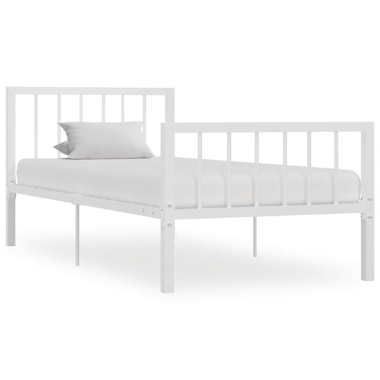 vidaXL Rama łóżka, biała, metalowa, 90 x 200 cm vidaXL