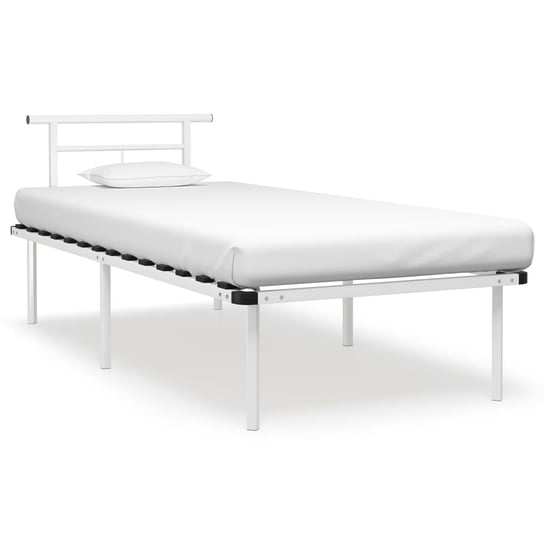 vidaXL Rama łóżka, biała, metalowa, 90 x 200 cm vidaXL