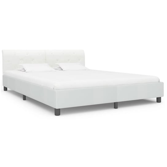 vidaXL Rama łóżka, biała, sztuczna skóra, 180 x 200 cm vidaXL