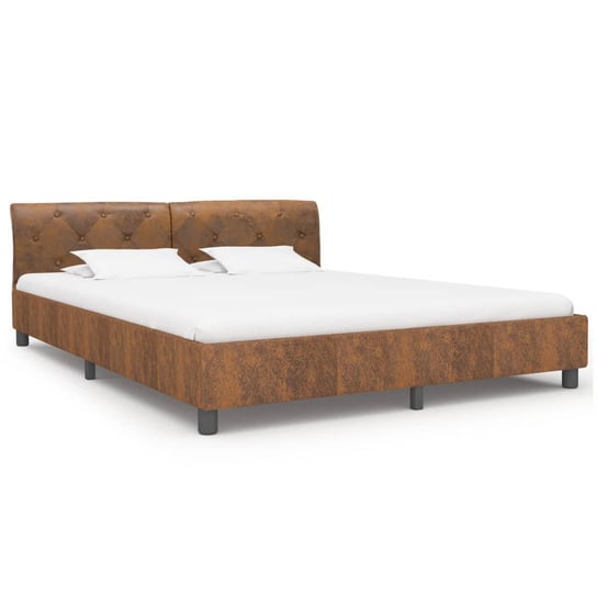 vidaXL Rama łóżka, brązowa, sztuczna skóra zamszowa, 180 x 200 cm vidaXL