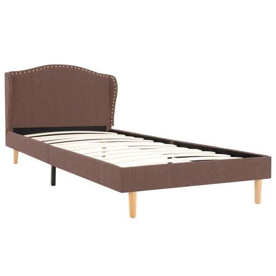 vidaXL Rama łóżka, brązowa, tapicerowana tkaniną, 90 x 200 cm vidaXL
