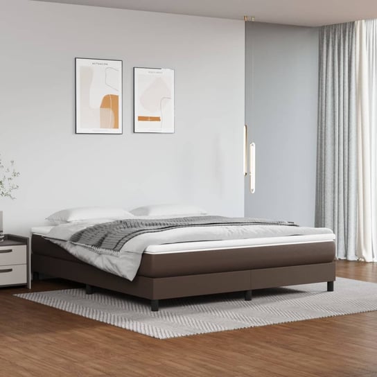vidaXL Rama łóżka, brązowe, 160x200 cm, sztuczna skóra vidaXL