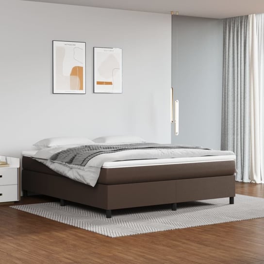 vidaXL Rama łóżka, brązowe, 180x200 cm, sztuczna skóra vidaXL