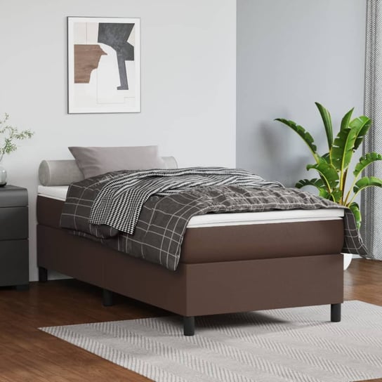 vidaXL Rama łóżka, brązowe, 90x200 cm, sztuczna skóra vidaXL