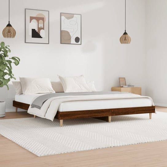 vidaXL Rama łóżka, brązowy dąb, 120x200 cm, materiał drewnopochodny vidaXL