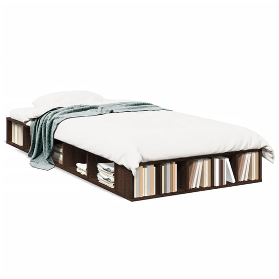 vidaXL Rama łóżka, brązowy dąb, 75x190 cm, materiał drewnopochodny vidaXL