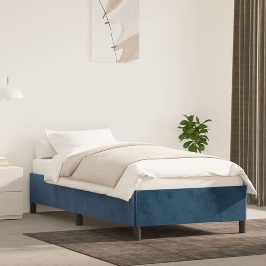 vidaXL Rama łóżka, ciemnoniebieska, 100x200 cm, tapicerowana aksamitem vidaXL