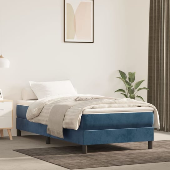 vidaXL Rama łóżka, ciemnoniebieska, 100x200 cm, tapicerowana aksamitem vidaXL