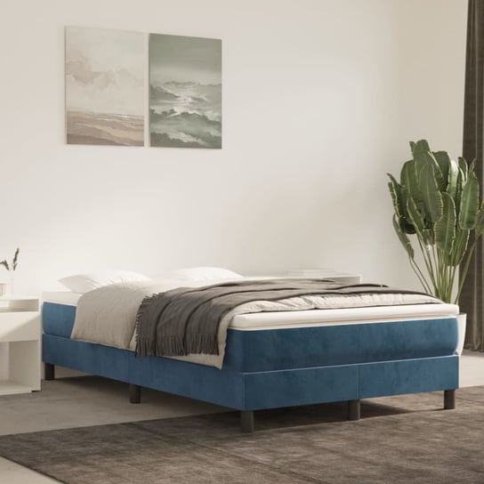 vidaXL Rama łóżka, ciemnoniebieska, 120x200 cm, tapicerowana aksamitem vidaXL