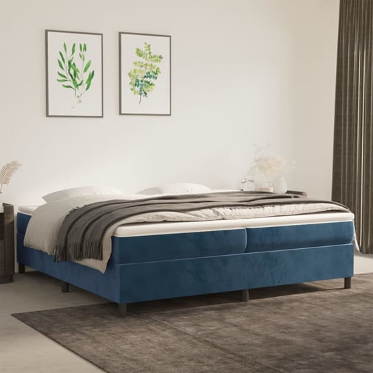 vidaXL Rama łóżka, ciemnoniebieska, 200x200 cm, tapicerowana aksamitem vidaXL