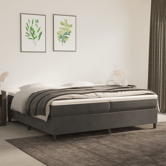 vidaXL Rama łóżka, ciemnoszara, 200x200 cm, tapicerowana aksamitem vidaXL