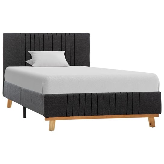 vidaXL Rama łóżka, ciemnoszara, tapicerowana tkaniną, 100 x 200 cm vidaXL