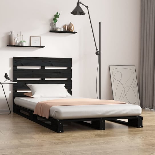 vidaXL Rama łóżka, czarna, 100 x 200 cm, lite drewno sosnowe vidaXL