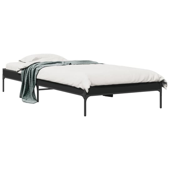 vidaXL Rama łóżka, czarna, 100x200 cm, materiał drewnopochodny i metal vidaXL