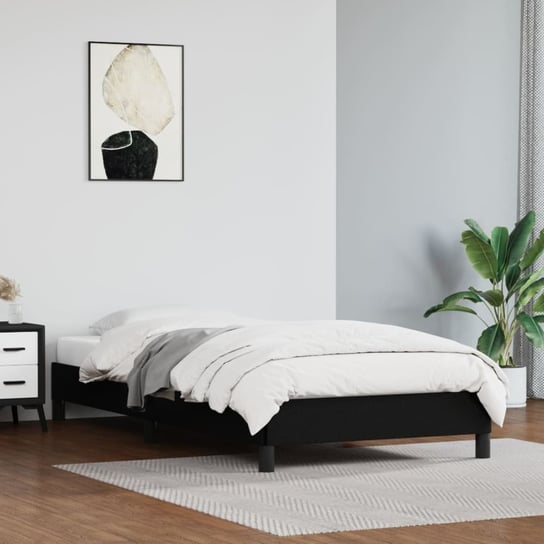 vidaXL Rama łóżka, czarna, 100x200 cm, obite sztuczną skórą vidaXL