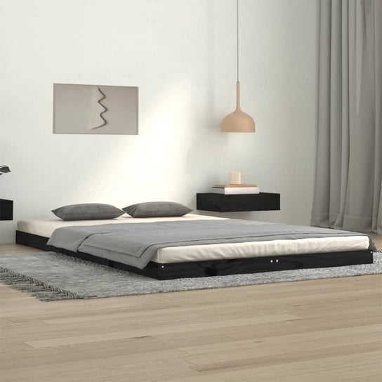 vidaXL Rama łóżka, czarna, 120 x 200 cm, lite drewno sosnowe vidaXL