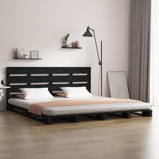 vidaXL Rama łóżka, czarna, 120x190 cm, lita sosna, podwójna vidaXL