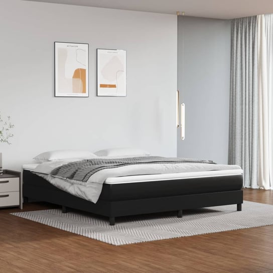 vidaXL Rama łóżka, czarna, 160x200 cm, sztuczna skóra vidaXL