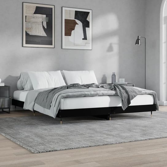 vidaXL Rama łóżka, czarna, 200x200 cm, materiał drewnopochodny vidaXL