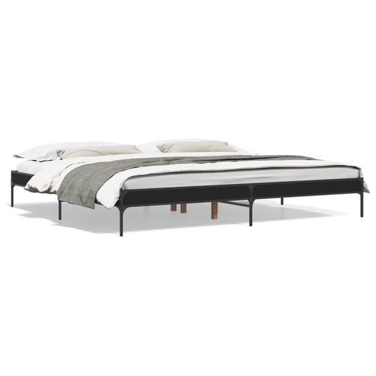 vidaXL Rama łóżka, czarna, 200x200 cm, materiał drewnopochodny i metal vidaXL