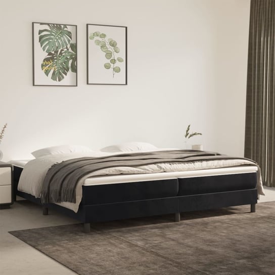 vidaXL Rama łóżka, czarna, 200x200 cm, tapicerowana aksamitem vidaXL