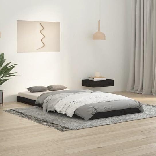 vidaXL Rama łóżka, czarna, 90 x 200 cm, lite drewno sosnowe vidaXL