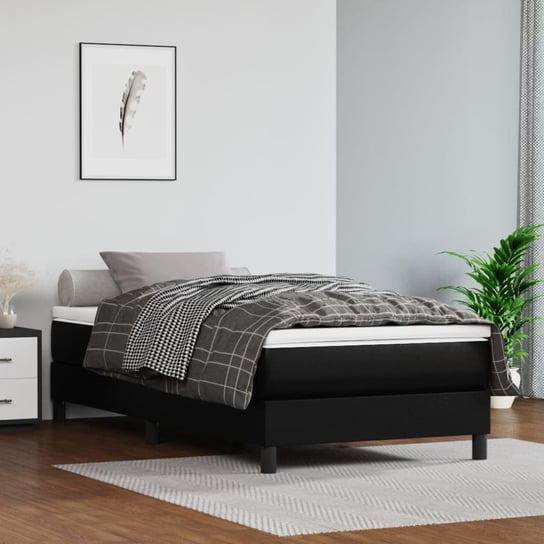 vidaXL Rama łóżka, czarna, 90x190 cm, sztuczna skóra vidaXL