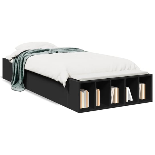 vidaXL Rama łóżka, czarna, 90x200 cm, materiał drewnopochodny vidaXL