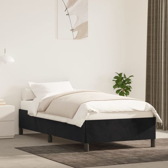 vidaXL Rama łóżka, czarna, 90x200 cm, tapicerowana aksamitem vidaXL