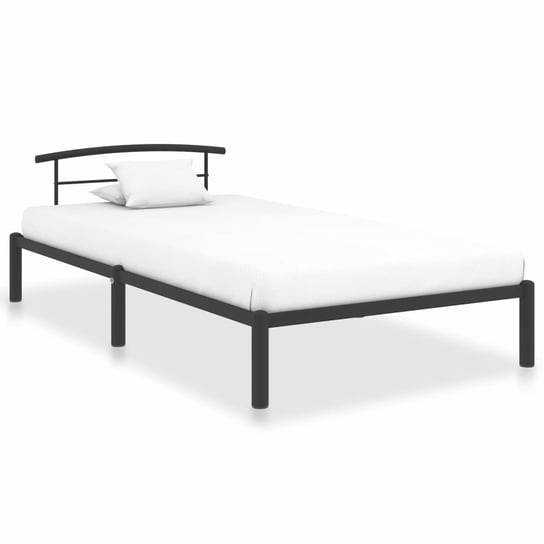 vidaXL Rama łóżka, czarna, metalowa, 100 x 200 cm vidaXL