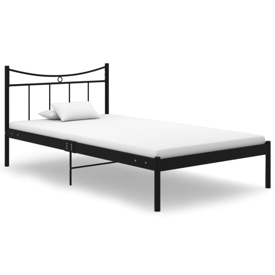 vidaXL Rama łóżka, czarna, metalowa, 100 x 200 cm vidaXL
