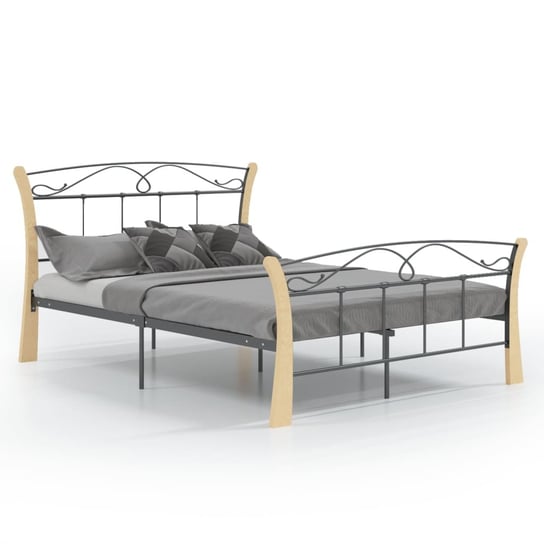 vidaXL Rama łóżka, czarna, metalowa, 120 x 200 cm vidaXL