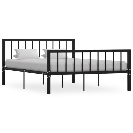 vidaXL Rama łóżka, czarna, metalowa, 140 x 200 cm vidaXL