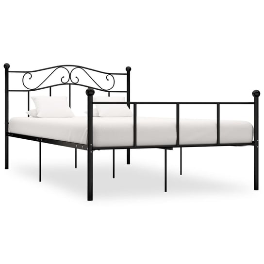 vidaXL Rama łóżka, czarna, metalowa, 160 x 200 cm vidaXL