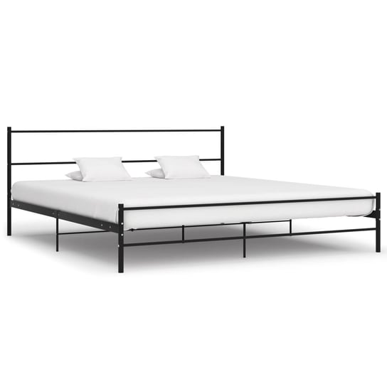 vidaXL Rama łóżka, czarna, metalowa, 200 x 200 cm vidaXL
