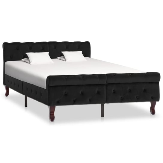 vidaXL Rama łóżka, czarna, tapicerowana aksamitem, 120 x 200 cm vidaXL