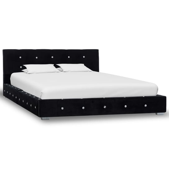 vidaXL Rama łóżka, czarna, tapicerowana aksamitem, 120 x 200 cm vidaXL