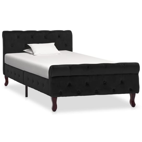 vidaXL Rama łóżka, czarna, tapicerowana aksamitem, 90 x 200 cm vidaXL