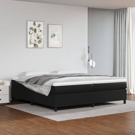 vidaXL Rama łóżka, czarne, 200x200 cm, sztuczna skóra vidaXL