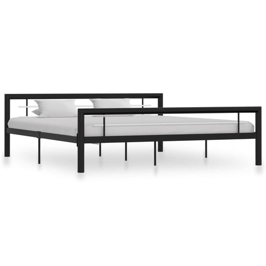 vidaXL Rama łóżka, czarno-biała, metalowa, 180x200 cm vidaXL