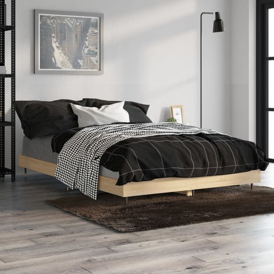 vidaXL Rama łóżka, dąb sonoma, 120x190 cm, materiał drewnopochodny vidaXL