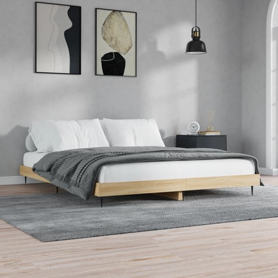 vidaXL Rama łóżka, dąb sonoma, 120x200 cm, materiał drewnopochodny vidaXL