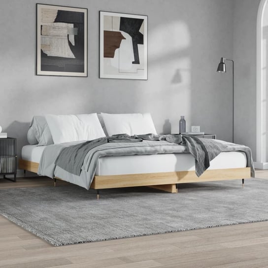 vidaXL Rama łóżka, dąb sonoma, 140x200 cm, materiał drewnopochodny vidaXL